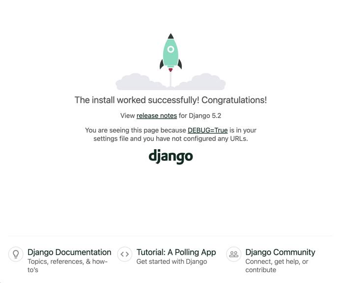 View your Django site’s test page.